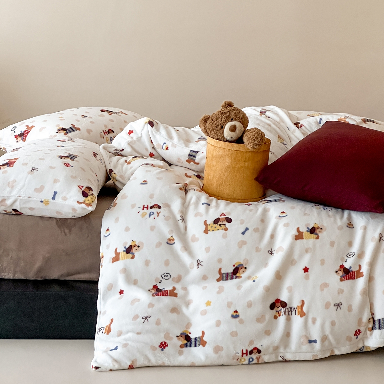 91家纺网 家纺一手货源 找家纺 （总）时光里 2025新款230克全消光印花牛奶绒系列单被套