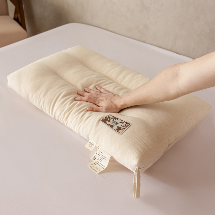 91家纺网 家纺一手货源 找家纺 昕科 2025新款自然棉麻枕-生态棉麻枕头成人性价比亚麻枕芯 自然棉麻枕-低枕/一只装