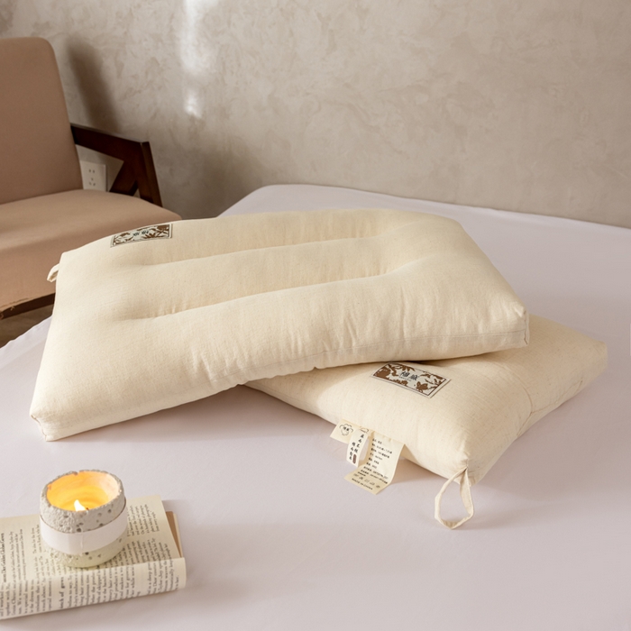 91家纺网 家纺一手货源 找家纺 昕科 2025新款自然棉麻枕-生态棉麻枕头成人性价比亚麻枕芯 自然棉麻枕-低枕/一只装