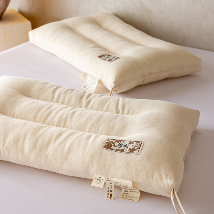 91家纺网 家纺一手货源 找家纺 昕科 2025新款自然棉麻枕-生态棉麻枕头成人性价比亚麻枕芯 自然棉麻枕-低枕/一只装