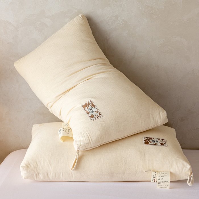 昕科 2025新款自然棉麻枕-生态棉麻枕头成人性价比亚麻枕芯 自然棉麻枕-高枕/一只装