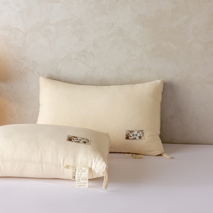 91家纺网 家纺一手货源 找家纺 昕科 2025新款自然棉麻枕-生态棉麻枕头成人性价比亚麻枕芯 自然棉麻枕-高枕/一只装