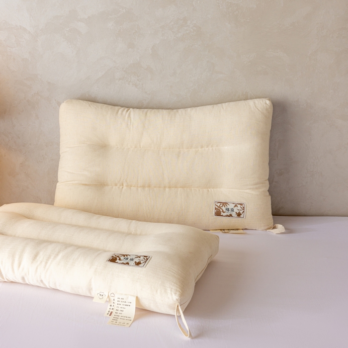 91家纺网 家纺一手货源 找家纺 昕科 2025新款自然棉麻枕-生态棉麻枕头成人性价比亚麻枕芯 自然棉麻枕-低枕/一只装