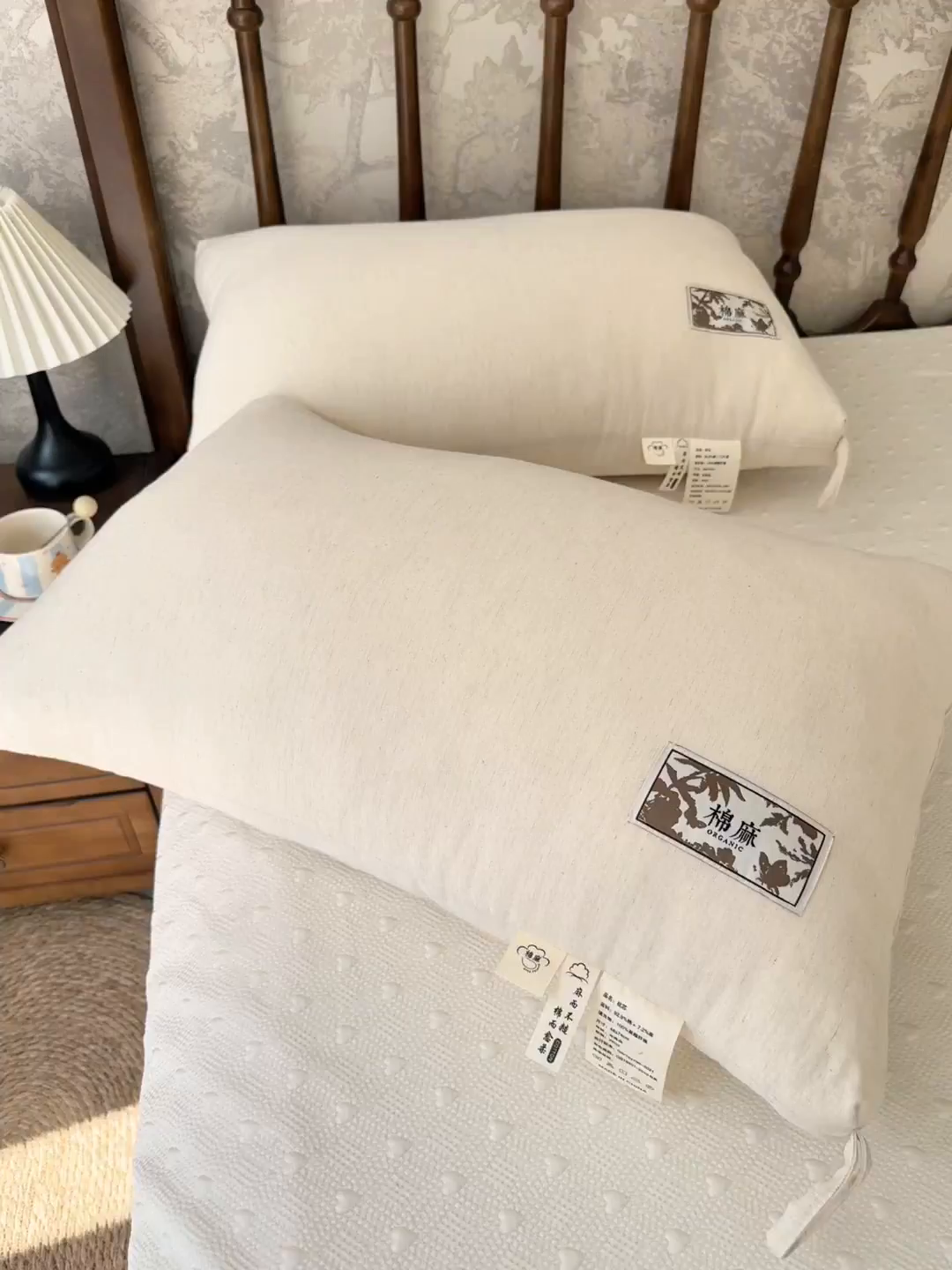 91家纺网 家纺一手货源 找家纺 （总）昕科 2025新款自然棉麻枕-生态棉麻枕头成人性价比亚麻枕芯