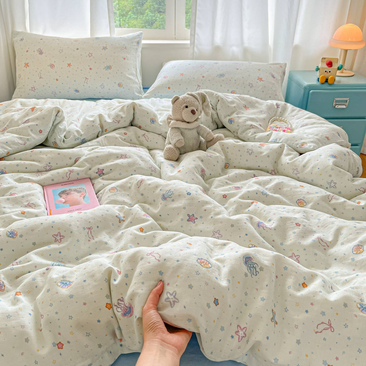 91家纺网 家纺一手货源 找家纺 （总）仟网汇 2025新款全棉纯棉层纱四件套