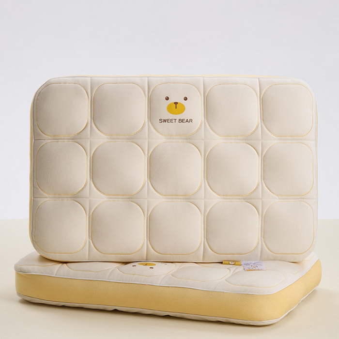 昕科 2025新款小熊豆乳面包枕-乳胶片定型枕头卡通萌趣成人立体枕芯 豆乳面包枕-白色/一对装