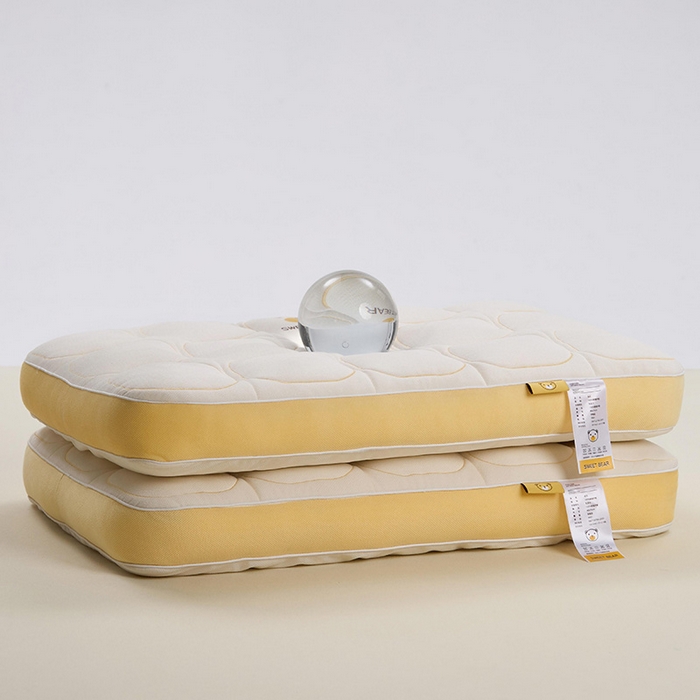 91家纺网 家纺一手货源 找家纺 昕科 2025新款小熊豆乳面包枕-乳胶片定型枕头卡通萌趣成人立体枕芯 豆乳面包枕-白色/一只装