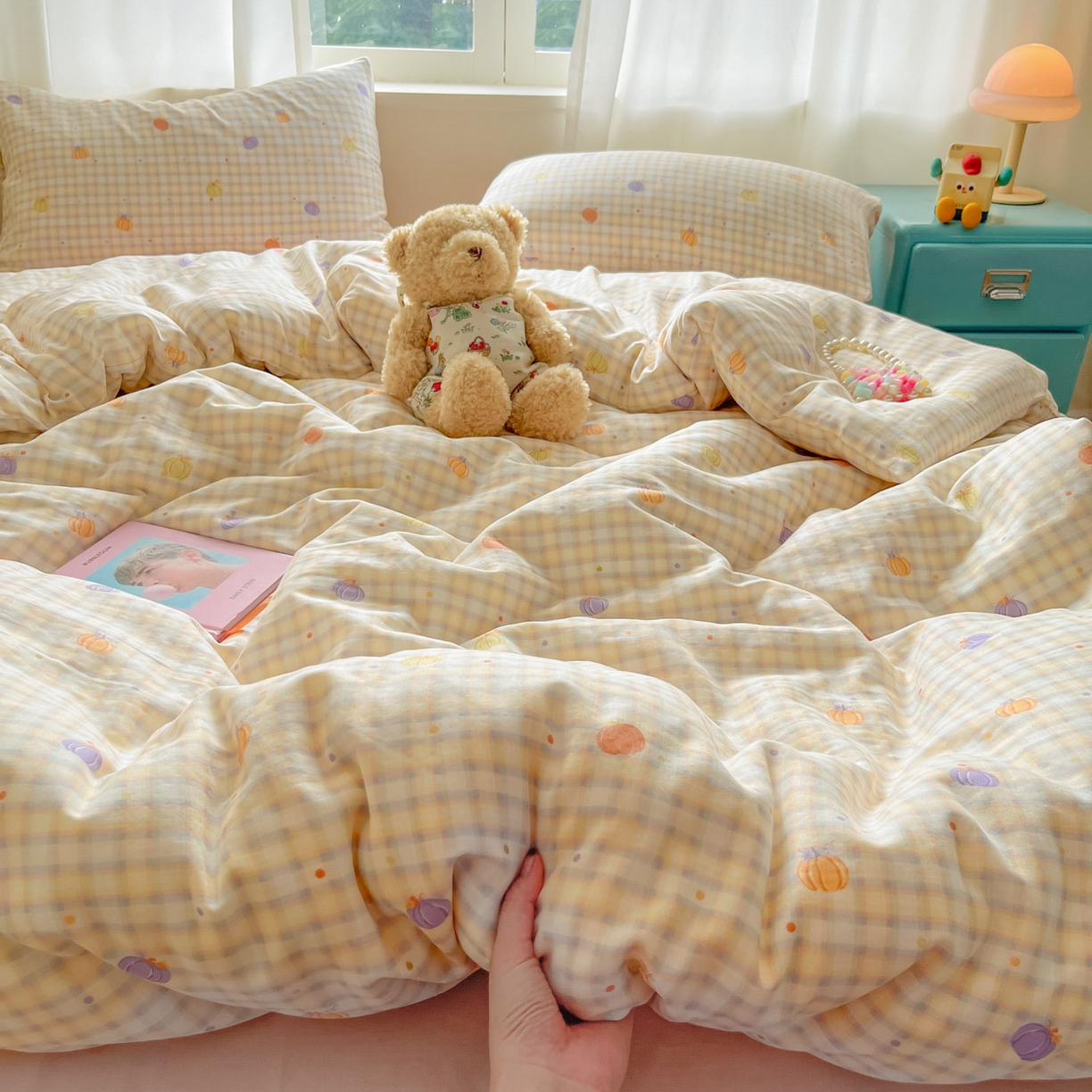 91家纺网 家纺一手货源 找家纺 （总）仟网汇 2025新款全棉纯棉层纱四件套