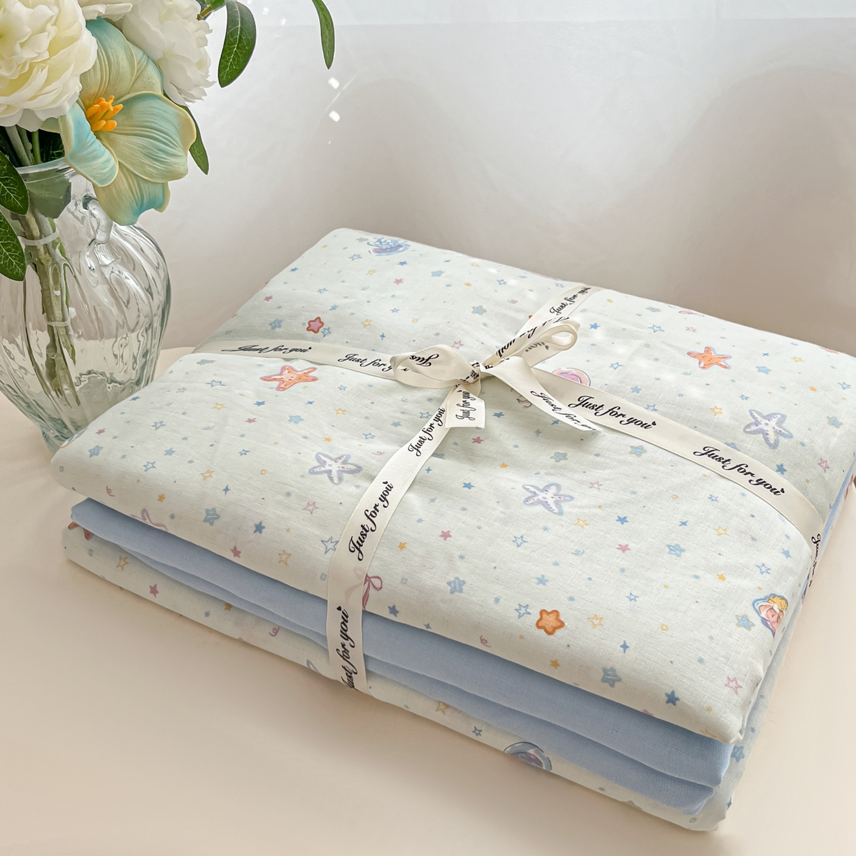 91家纺网 家纺一手货源 找家纺 仟网汇 2025新款全棉纯棉层纱四件套 海底世界