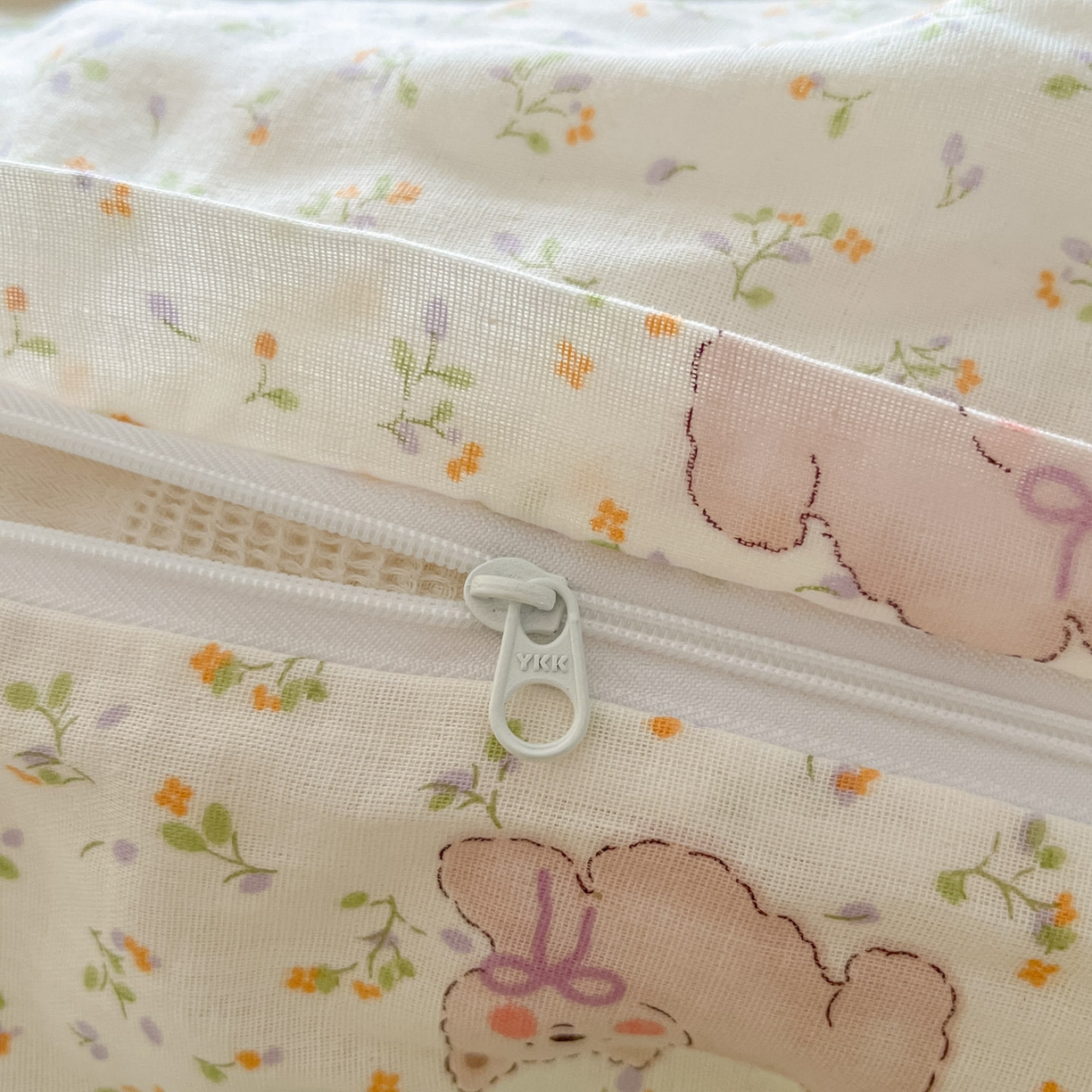 91家纺网 家纺一手货源 找家纺 仟网汇 2025新款全棉纯棉层纱四件套 快乐小狗