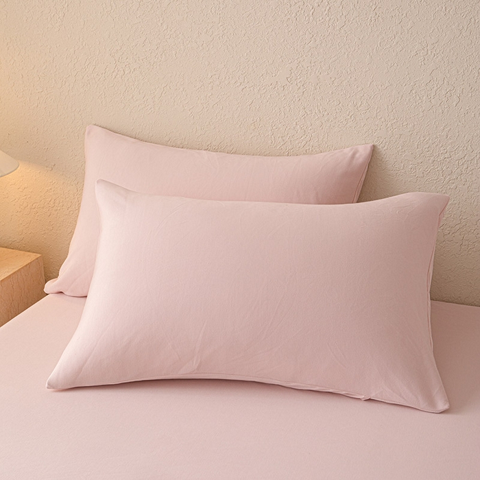 91家纺网 家纺一手货源 找家纺 百寐 2025新款纯色耐脏亚朵同款深度睡眠床笠枕套床笠保护套单床笠单品床笠单件床笠 淡云粉