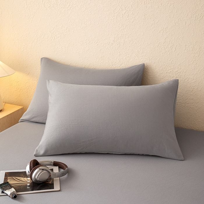 91家纺网 家纺一手货源 找家纺 百寐 2025新款纯色耐脏亚朵同款深度睡眠床笠枕套床笠保护套单床笠单品床笠单件床笠 月光灰