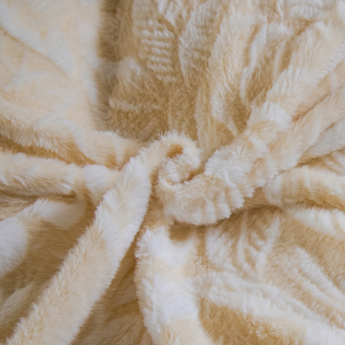 91家纺网 家纺一手货源 找家纺 诺梵家纺 2025新款立体兔毛烂花四件套 蝶梦-黄