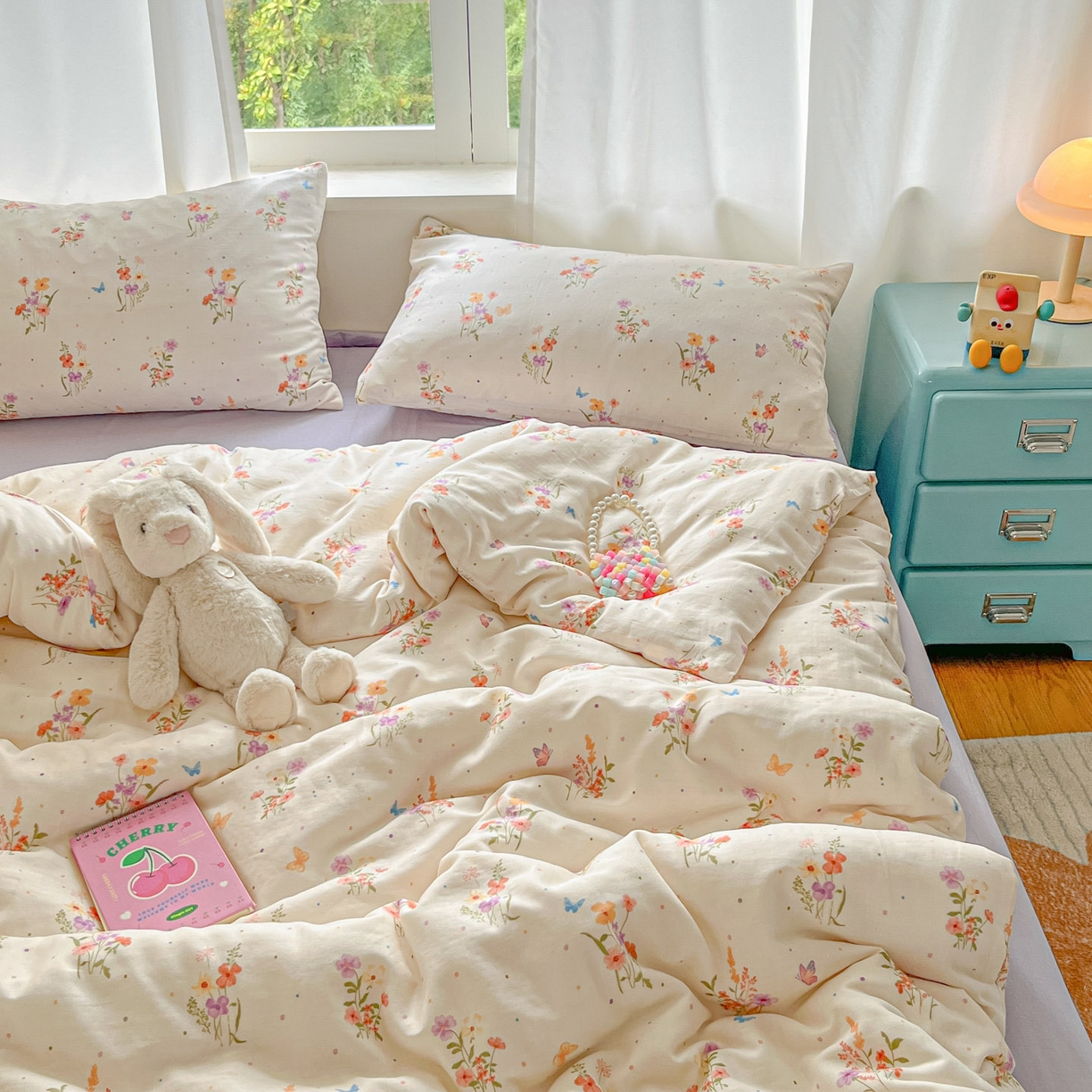 91家纺网 家纺一手货源 找家纺 仟网汇 2025新款全棉纯棉层纱四件套 若梦