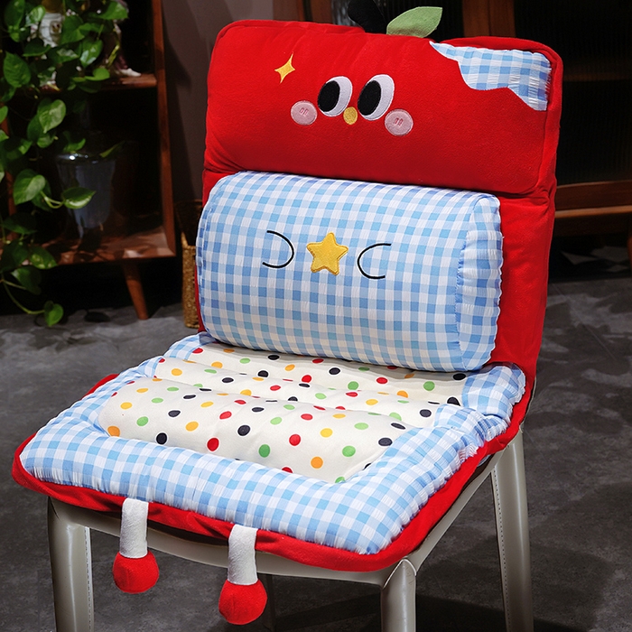 仟亿莱 2025新款大眼苹果格子波点护腰横条坐垫垫子 护腰横条红苹果