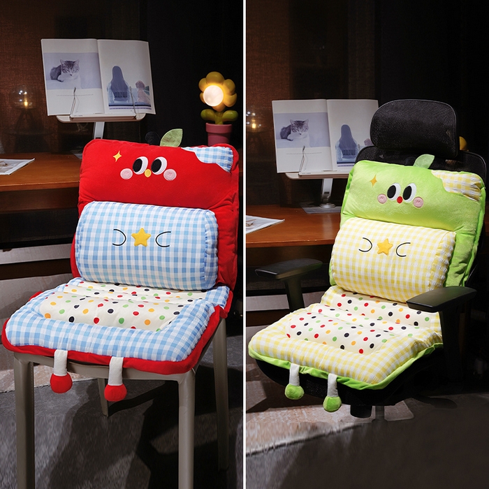 91家纺网 家纺一手货源 找家纺 仟亿莱 2025新款大眼苹果格子波点护腰横条坐垫垫子 组合图仅供参考不可下单