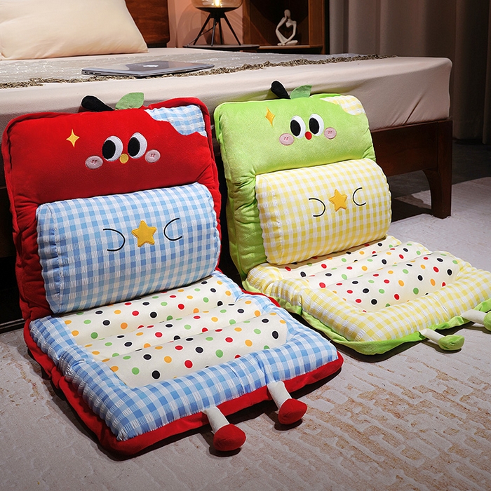 91家纺网 家纺一手货源 找家纺 仟亿莱 2025新款大眼苹果格子波点护腰横条坐垫垫子 组合图仅供参考不可下单