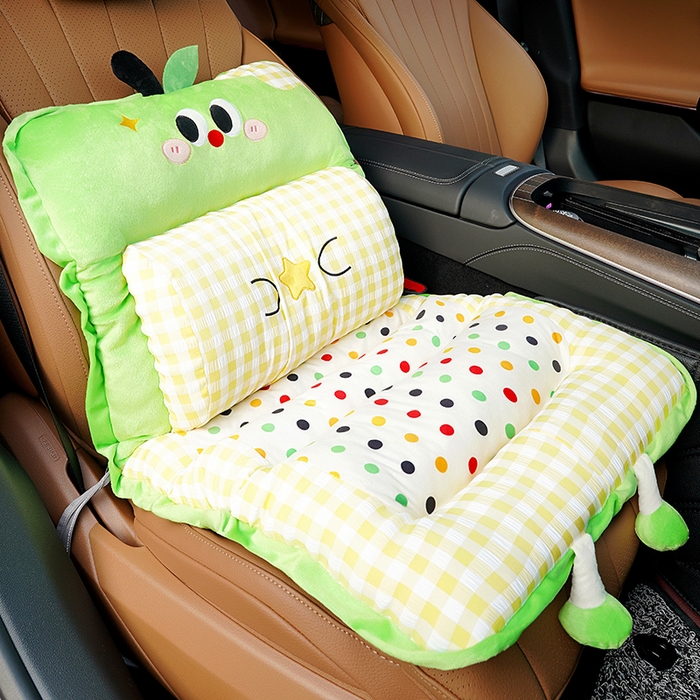 91家纺网 家纺一手货源 找家纺 仟亿莱 2025新款大眼苹果格子波点护腰横条坐垫垫子 护腰横条绿苹果