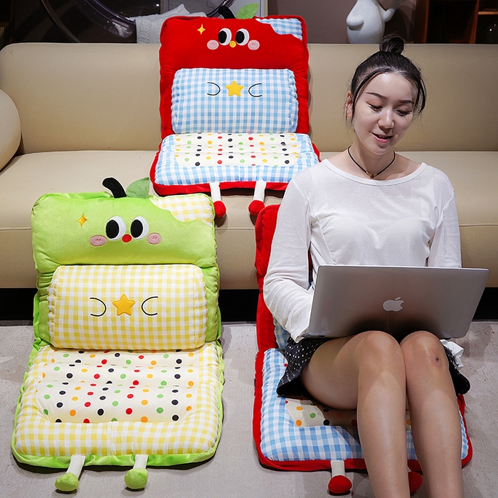 91家纺网 家纺一手货源 找家纺 仟亿莱 2025新款大眼苹果格子波点护腰横条坐垫垫子 组合图仅供参考不可下单