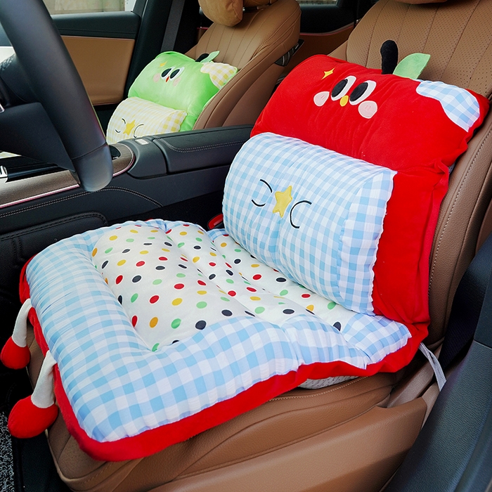 91家纺网 家纺一手货源 找家纺 仟亿莱 2025新款大眼苹果格子波点护腰横条坐垫垫子 护腰横条红苹果