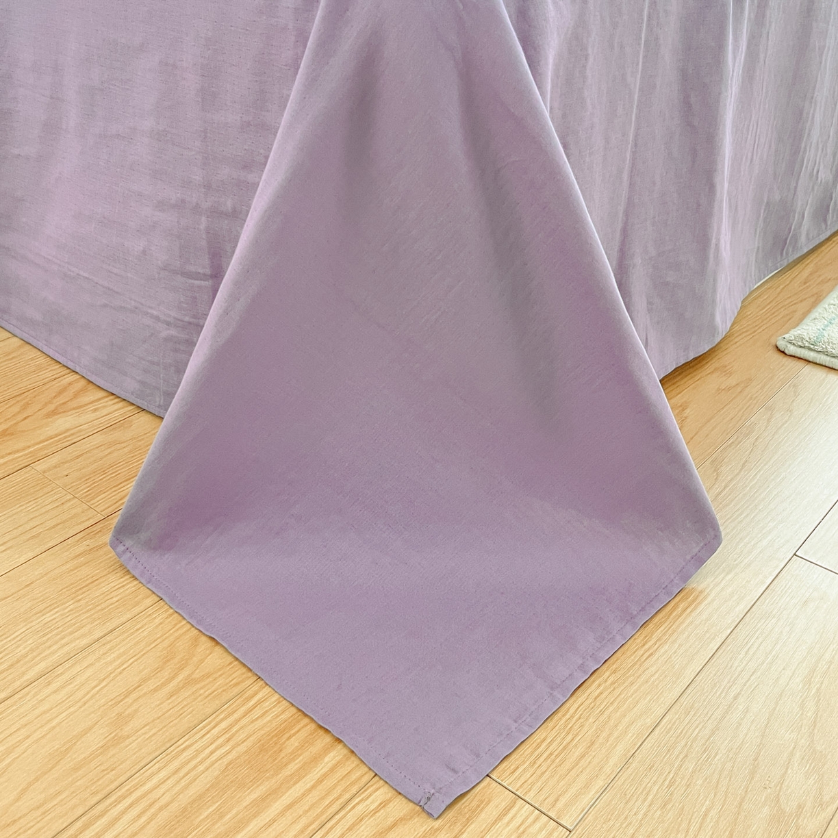 91家纺网 家纺一手货源 找家纺 仟网汇 2025新款全棉纯棉层纱四件套 紫葡萄