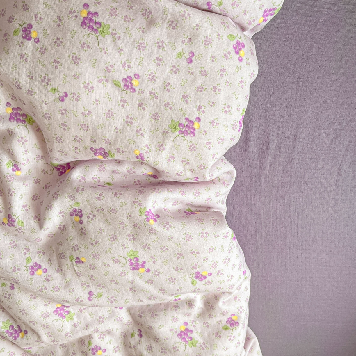 91家纺网 家纺一手货源 找家纺 仟网汇 2025新款全棉纯棉层纱四件套 紫葡萄