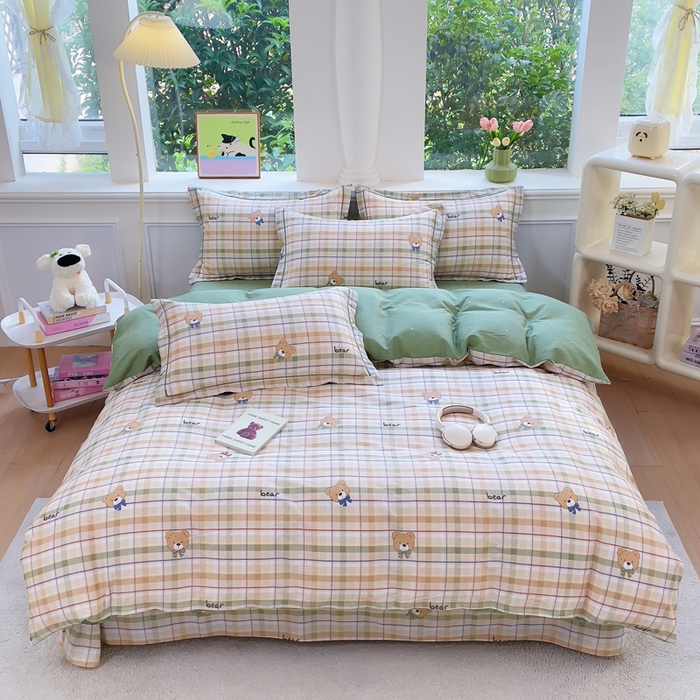 91家纺网 家纺一手货源 找家纺 （总）小叮当家纺仓储工厂店 2025新款直播爆款全棉纯棉四件套吊边一字绣工艺款四件套