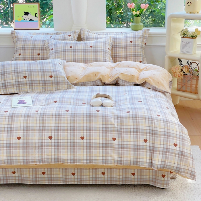 91家纺网 家纺一手货源 找家纺 （总）小叮当家纺仓储工厂店 2025新款直播爆款全棉纯棉四件套吊边一字绣工艺款四件套