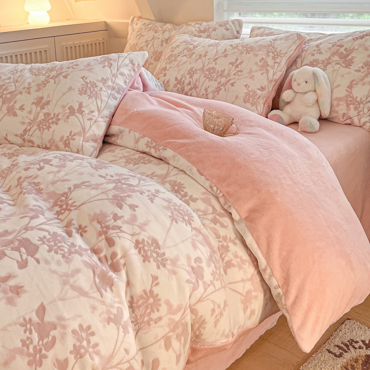 91家纺网 家纺一手货源 找家纺 （总）沐慕 2025新款A类220g加厚烂花牛奶绒B类200g牛奶绒四件套