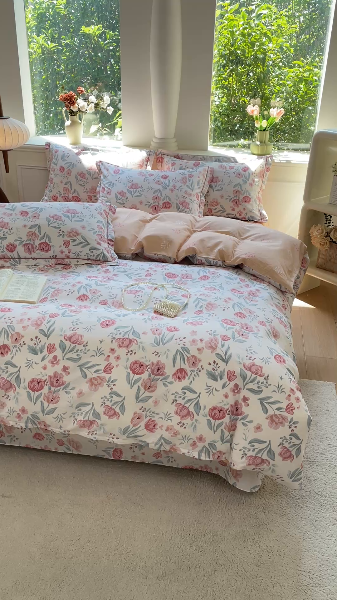 91家纺网 家纺一手货源 找家纺 小叮当家纺仓储工厂店 2025新款直播爆款全棉纯棉四件套吊边一字绣工艺款四件套 琉璃花影