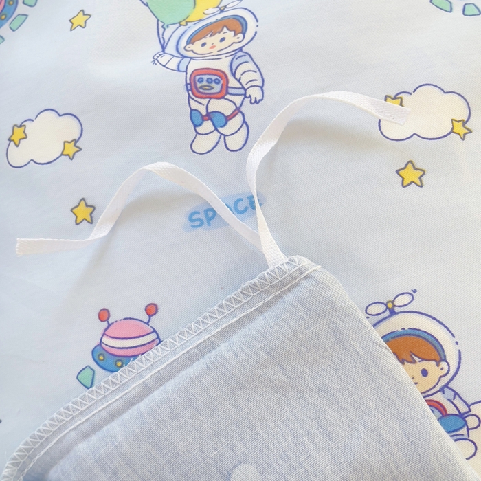 91家纺网 家纺一手货源 找家纺 小叮当家纺仓储工厂店 2025新款直播爆款全棉纯棉四件套吊边一字绣工艺款四件套 漫步宇宙-蓝