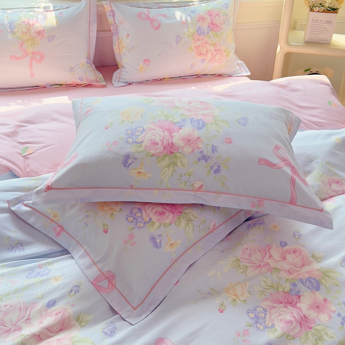 91家纺网 家纺一手货源 找家纺 小叮当家纺仓储工厂店 2025新款直播爆款全棉纯棉四件套吊边一字绣工艺款四件套 海岛繁花