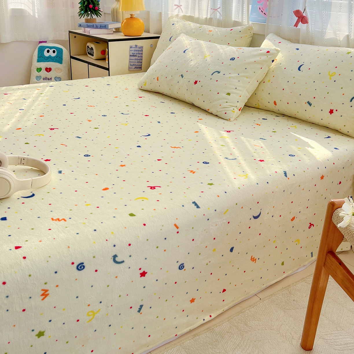 91家纺网 家纺一手货源 找家纺 水木坊 2025新款亲肤舒适牛奶绒印花单件床单 芝士酪