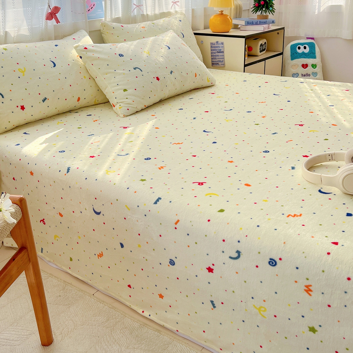 91家纺网 家纺一手货源 找家纺 水木坊 2025新款亲肤舒适牛奶绒印花单件床单 芝士酪