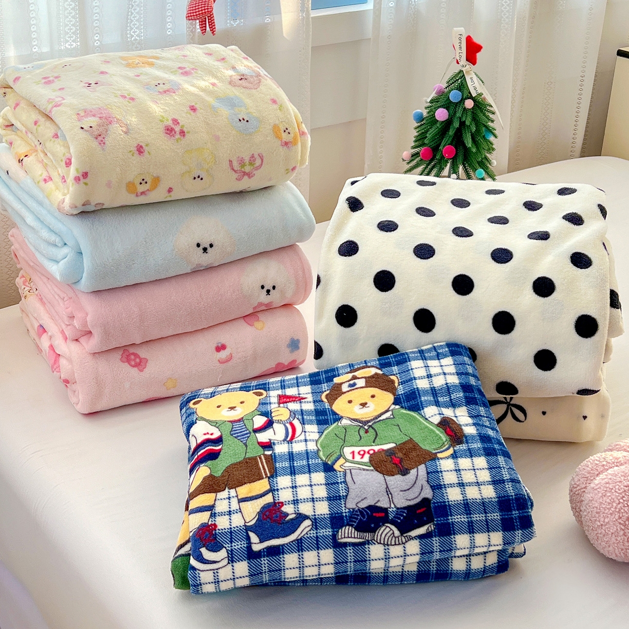 91家纺网 家纺一手货源 找家纺 水木坊 2025新款亲肤舒适牛奶绒印花单件床单 组合图