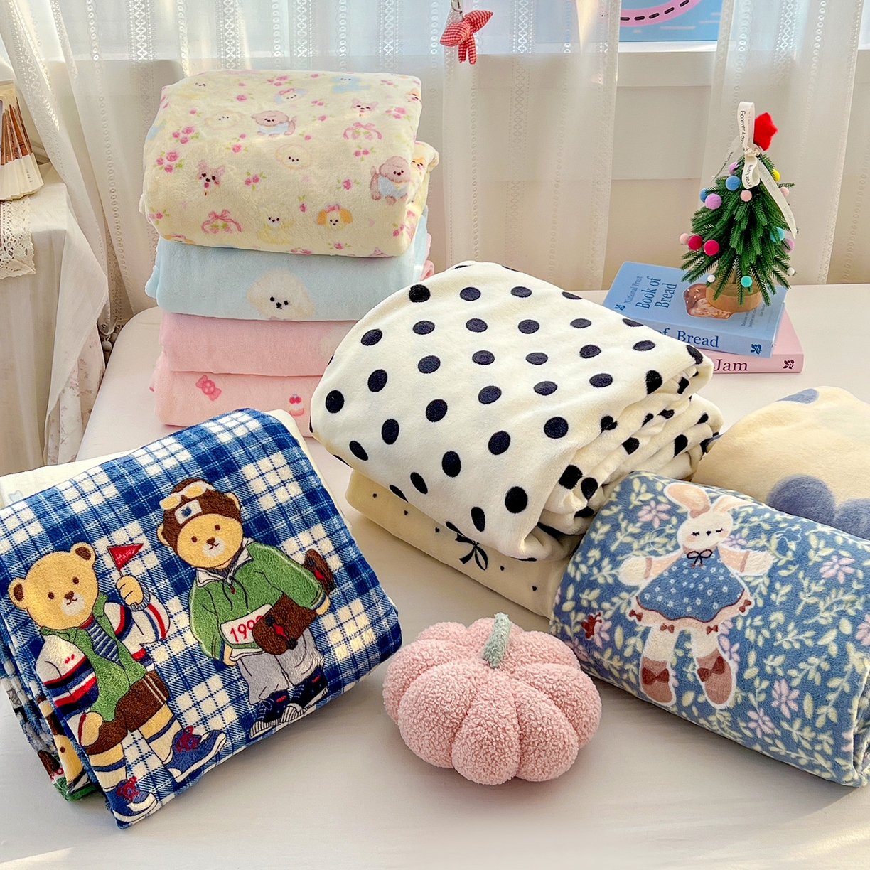 91家纺网 家纺一手货源 找家纺 水木坊 2025新款亲肤舒适牛奶绒印花单件床单 组合图