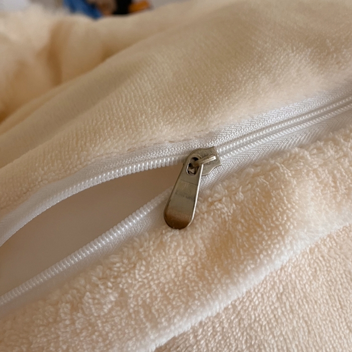 91家纺网 家纺一手货源 找家纺 蓝邻家纺 2025新款提花兔绒双拼织带款四件套-微语系列 微语-香槟色