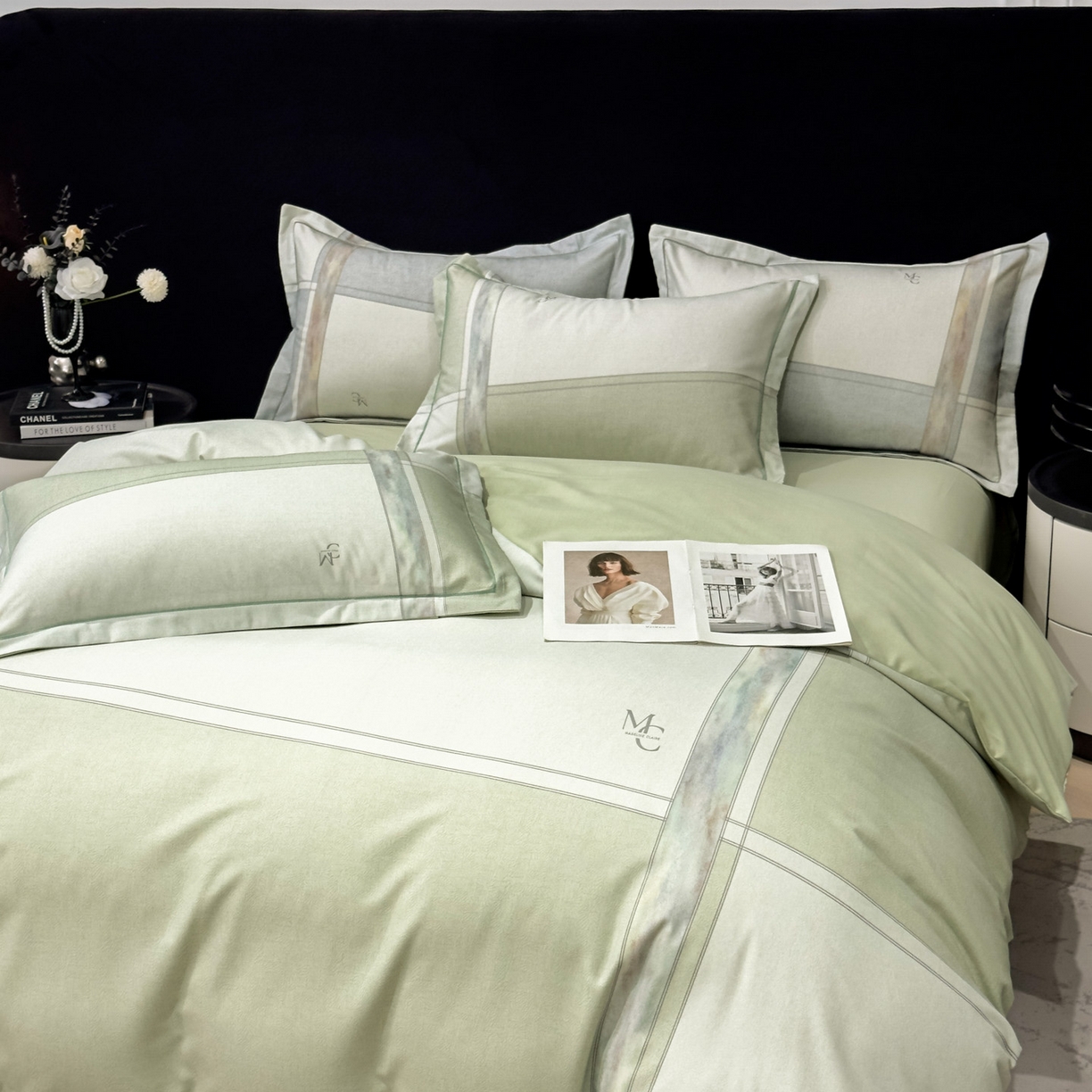 91家纺网 家纺一手货源 找家纺 喜四方 2025新款加厚全棉大版印花四件套 周末限定-绿