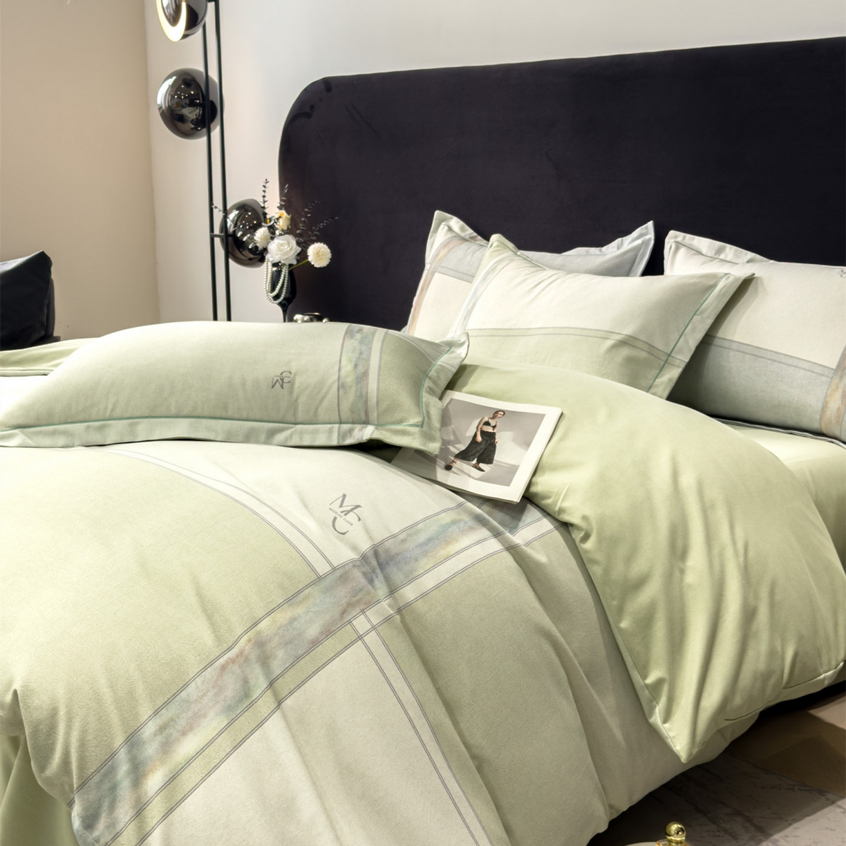 91家纺网 家纺一手货源 找家纺 喜四方 2025新款加厚全棉大版印花四件套 周末限定-绿