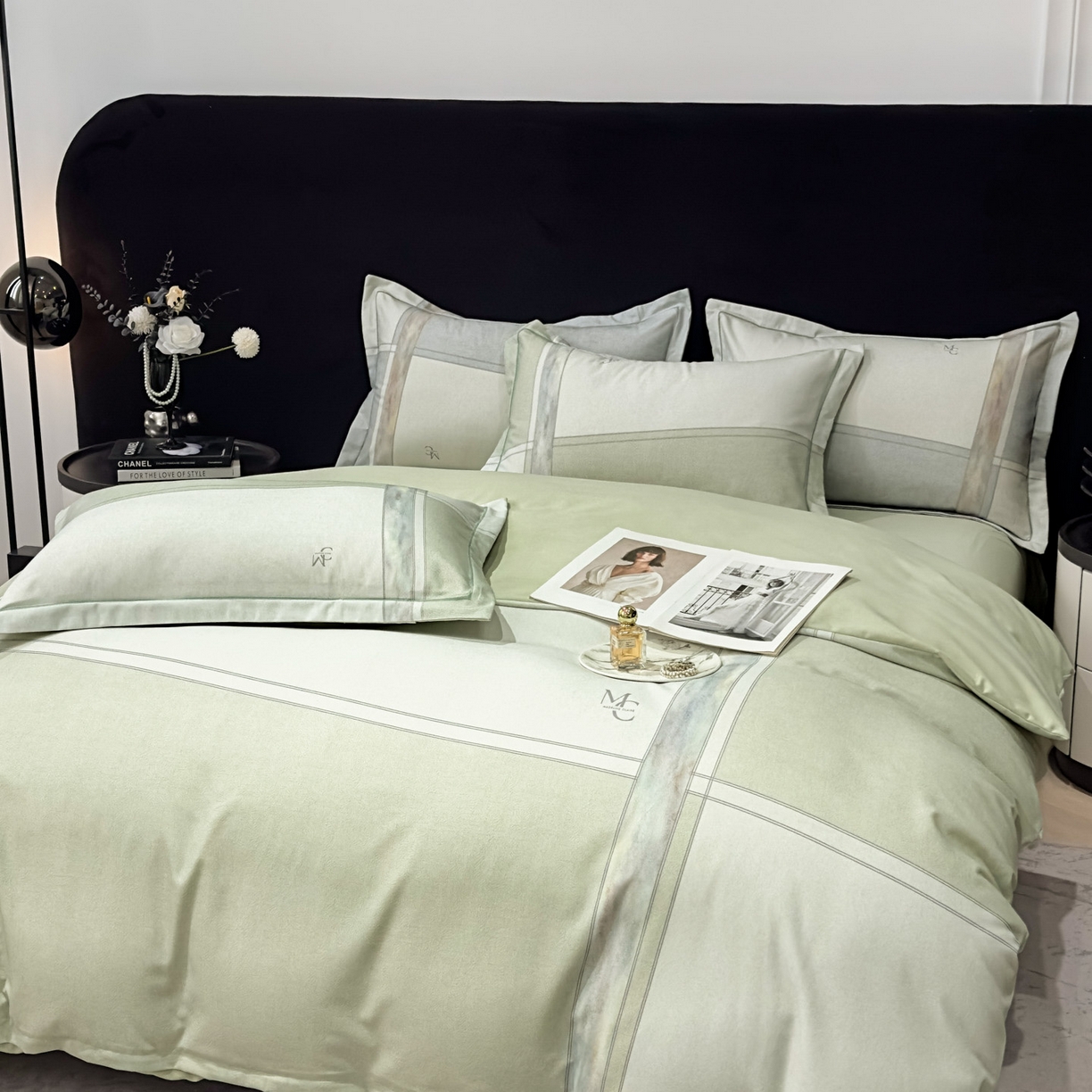 91家纺网 家纺一手货源 找家纺 喜四方 2025新款加厚全棉大版印花四件套 周末限定-绿