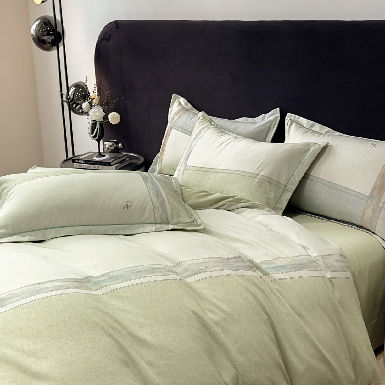 91家纺网 家纺一手货源 找家纺 喜四方 2025新款加厚全棉大版印花四件套 周末限定-绿