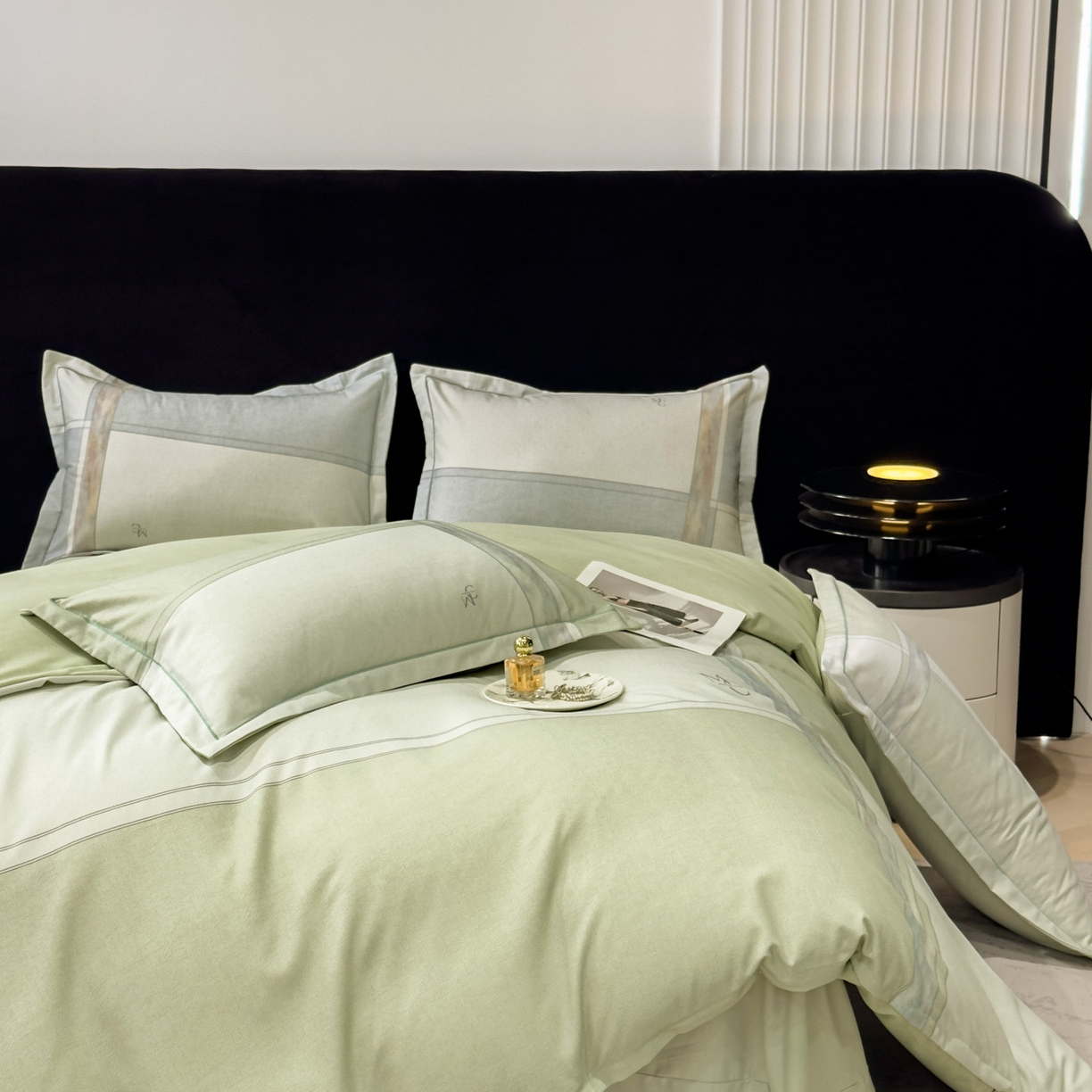 91家纺网 家纺一手货源 找家纺 喜四方 2025新款加厚全棉大版印花四件套 周末限定-绿