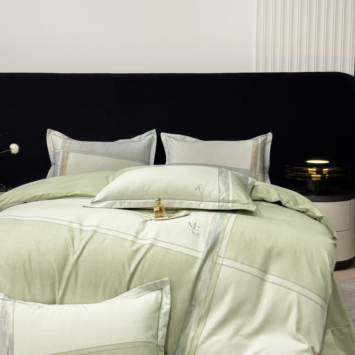 91家纺网 家纺一手货源 找家纺 喜四方 2025新款加厚全棉大版印花四件套 周末限定-绿