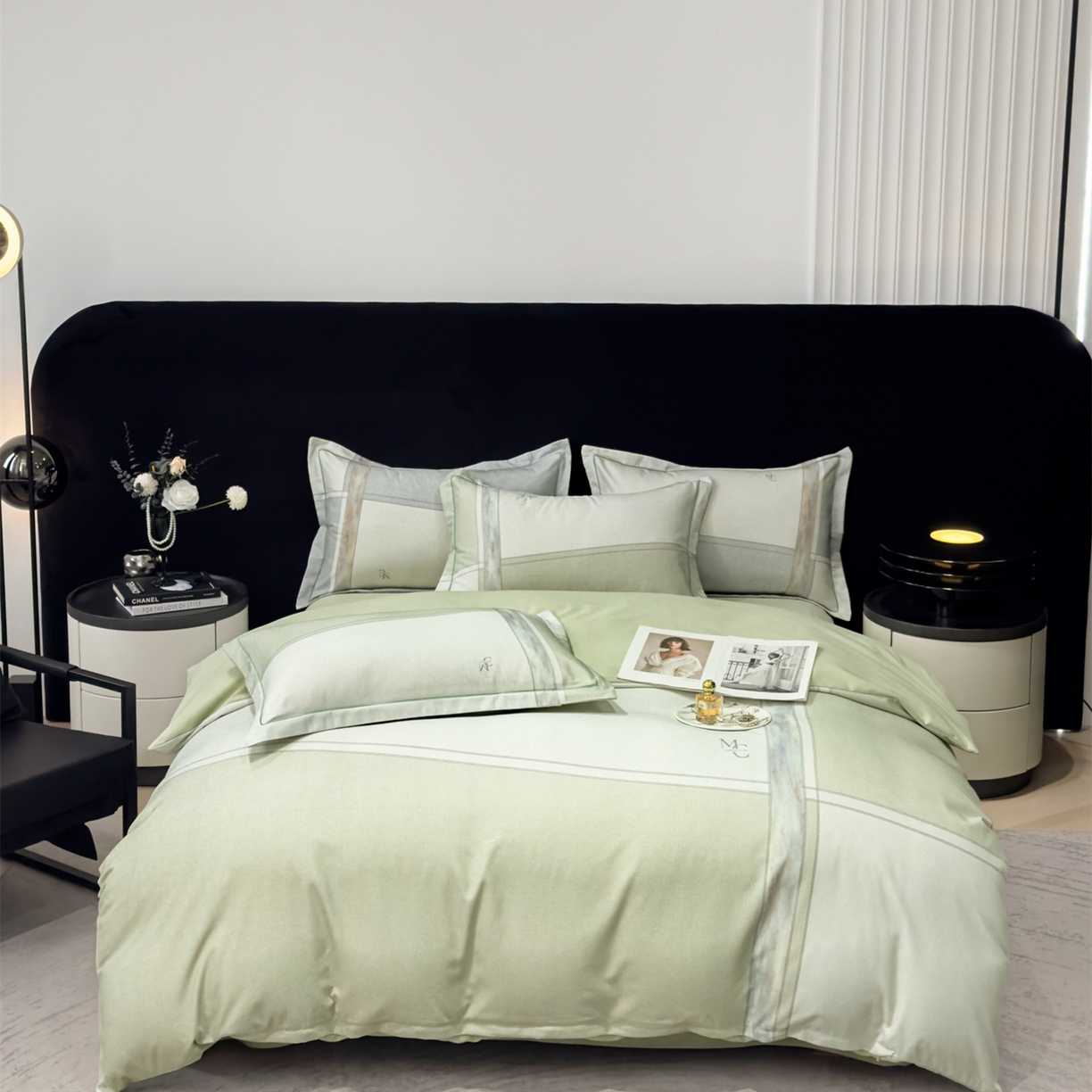 91家纺网 家纺一手货源 找家纺 喜四方 2025新款加厚全棉大版印花四件套 周末限定-绿