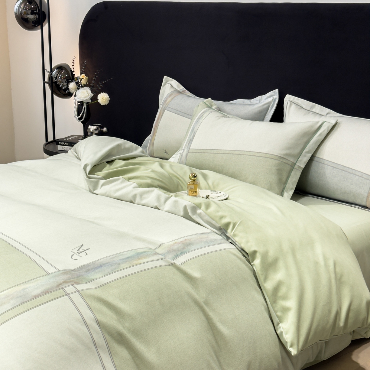 91家纺网 家纺一手货源 找家纺 喜四方 2025新款加厚全棉大版印花四件套 周末限定-绿