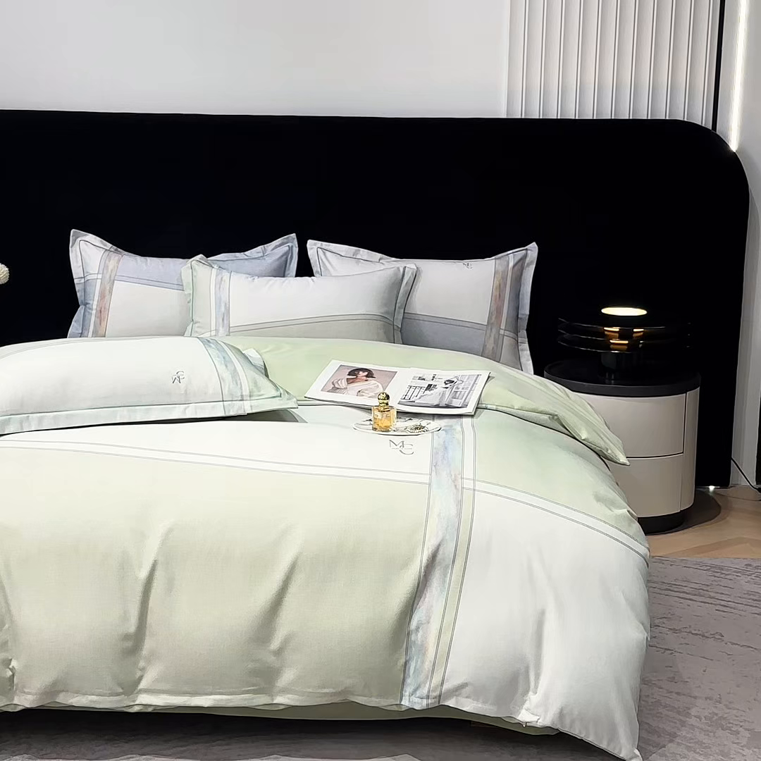 91家纺网 家纺一手货源 找家纺 喜四方 2025新款加厚全棉大版印花四件套 周末限定-绿