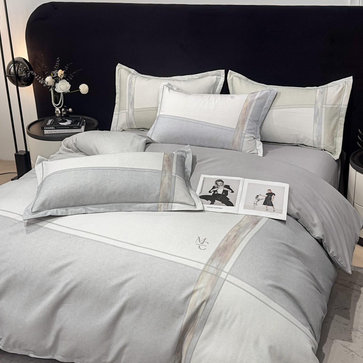 91家纺网 家纺一手货源 找家纺 喜四方 2025新款加厚全棉大版印花四件套 周末限定-灰