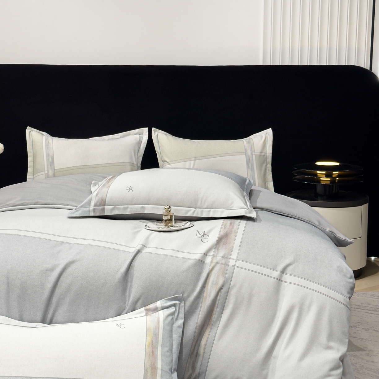 91家纺网 家纺一手货源 找家纺 喜四方 2025新款加厚全棉大版印花四件套 周末限定-灰