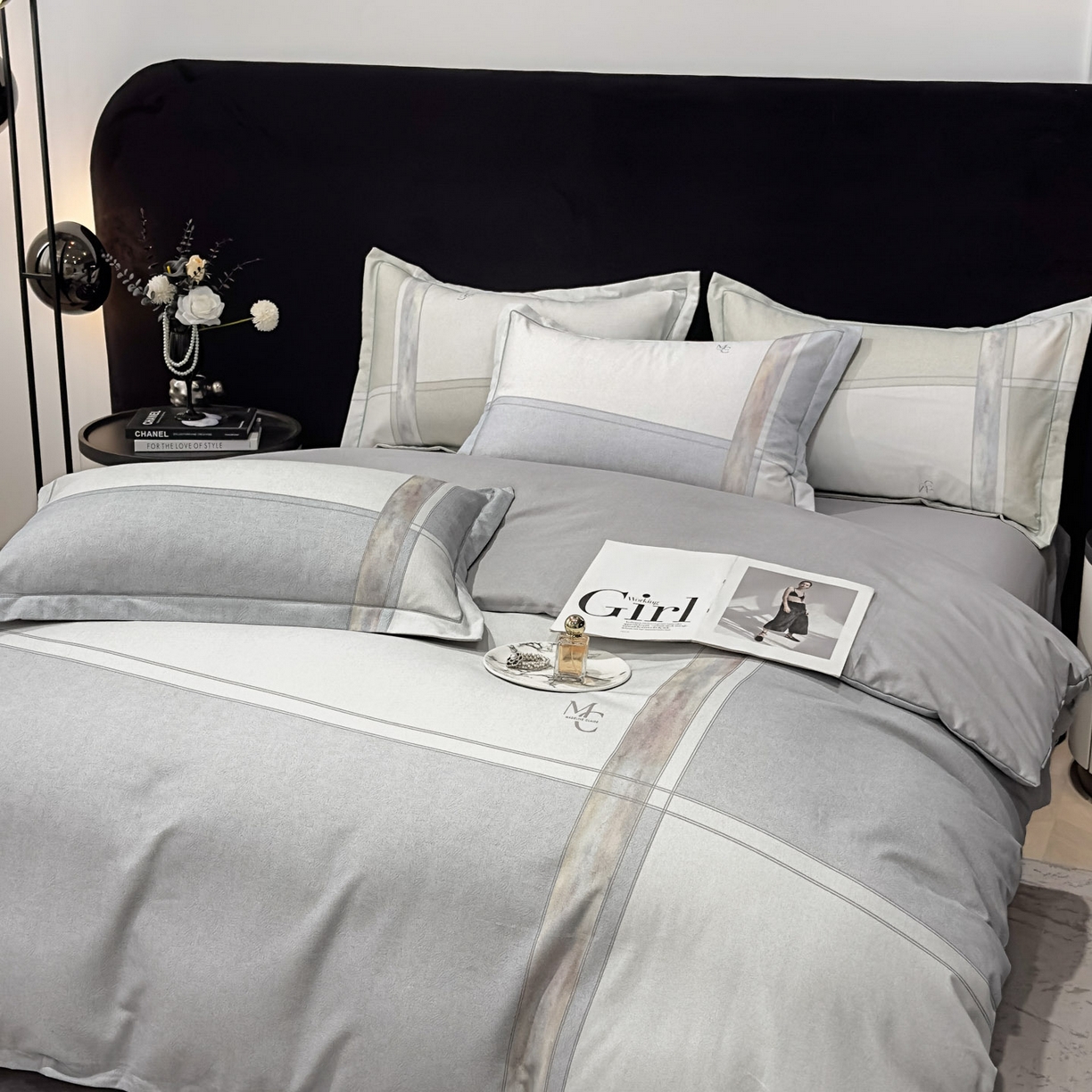 91家纺网 家纺一手货源 找家纺 喜四方 2025新款加厚全棉大版印花四件套 周末限定-灰