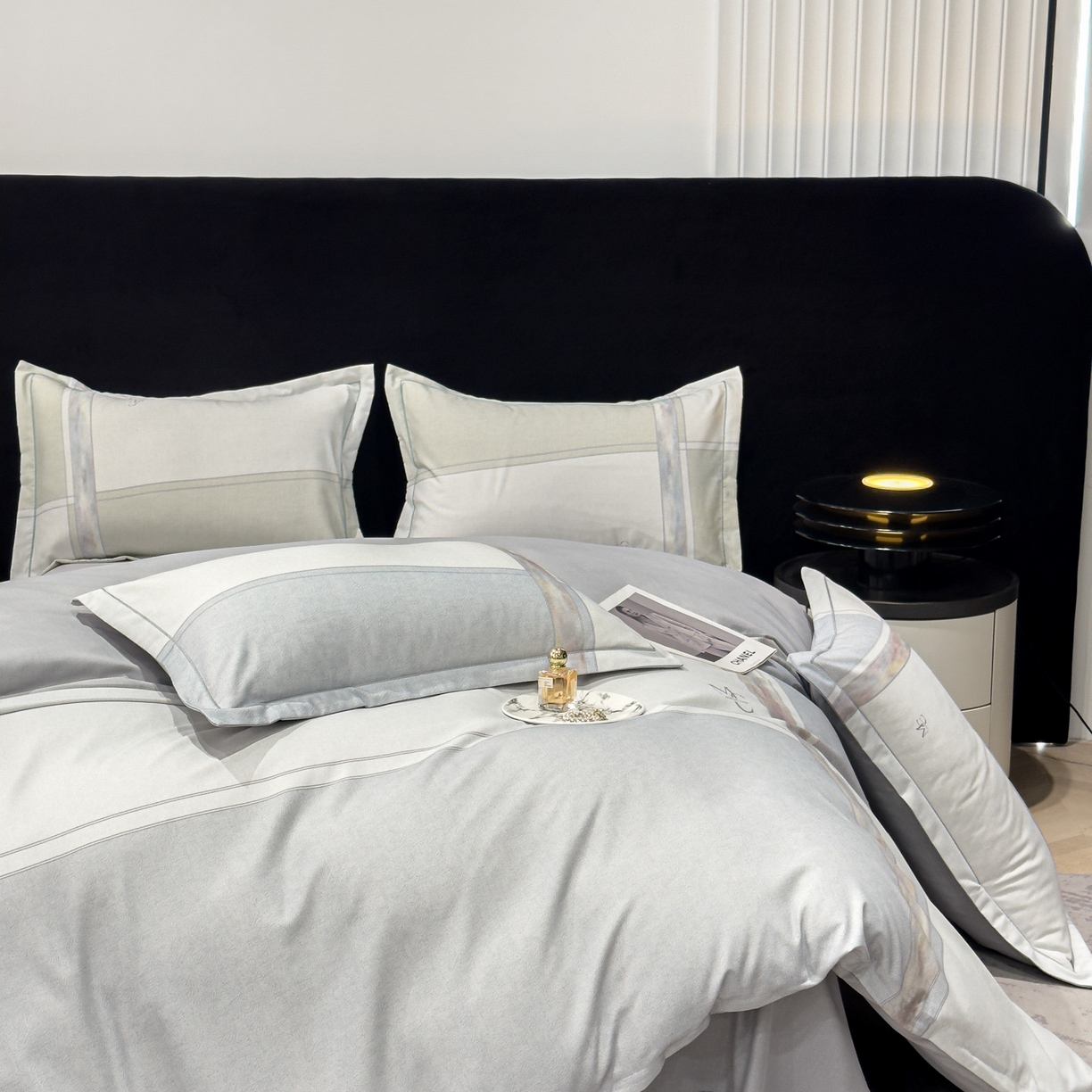 91家纺网 家纺一手货源 找家纺 喜四方 2025新款加厚全棉大版印花四件套 周末限定-灰